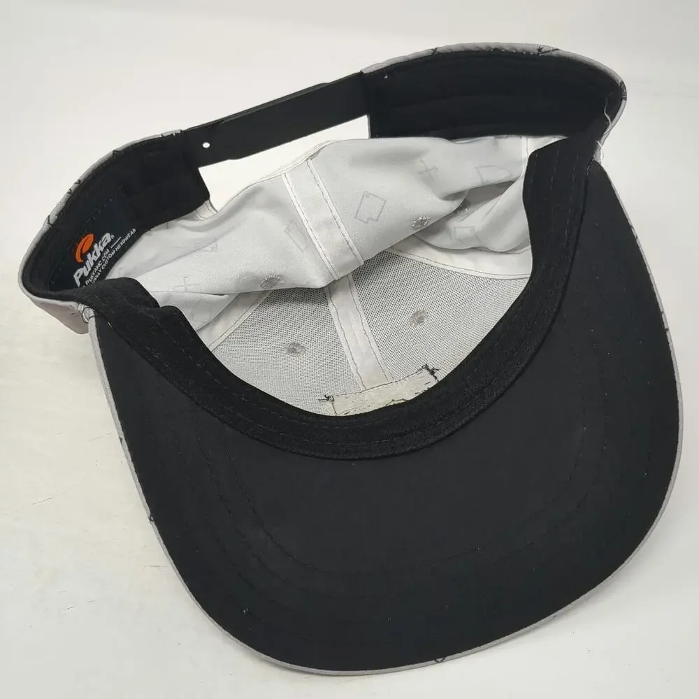 Pukka Entrada Snow Canyon Golf Hat Gray One Size Snapback Utah Pattern Flat Brim